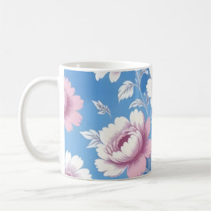 Rosa Perlenblumenmuster Kaffeetasse