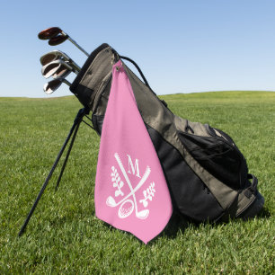 Rosa Personalisiert Mit Monogramm Golfhandtuch