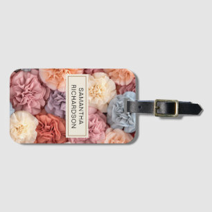 Rosa personalisierte Blume Gepäckanhänger