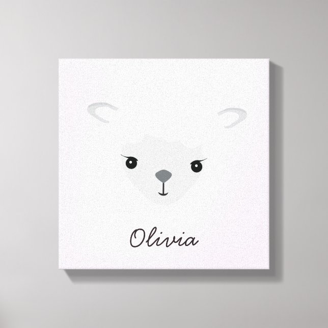 Rosa personalisierte Illustration Kinderzimmer Art Leinwanddruck (Vorderseite)