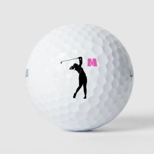 Rosa Personalisierte Monogramm-Golfbälle Golfball