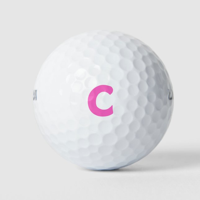 Rosa Personalisierte Monogramm-Golfbälle Golfball (Vorderseite)