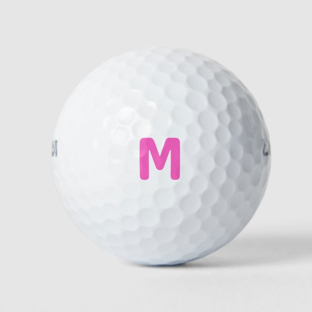 Rosa Personalisierte Monogramm-Golfbälle Golfball (Vorderseite)
