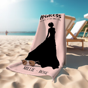 Rosa Personalisierte Prinzessin   Wenn die Schuhe  Badehandtuch