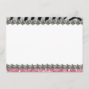 Rosa personalisierter GlitzerZebra danken Ihnen Dankeskarte