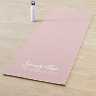 Rosa personalisierter Monogramm-Name Yogamatte