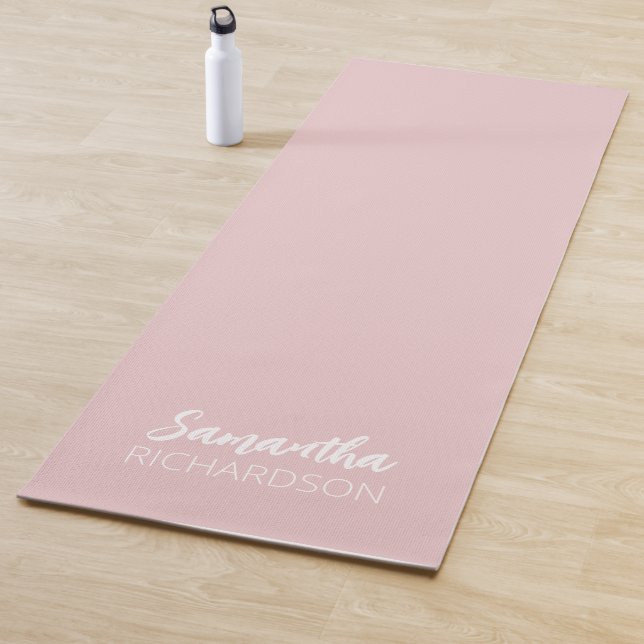 Rosa personalisierter Monogramm-Name Yogamatte (Beispiel)
