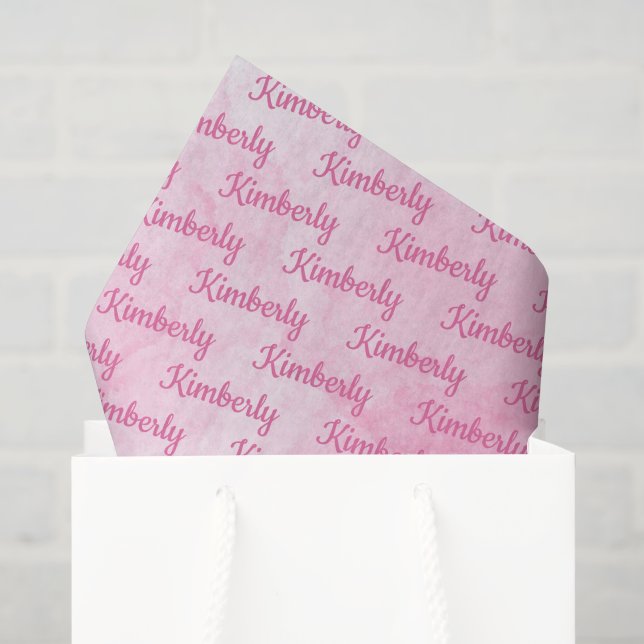 Rosa personalisierter Name Seidenpapier (Geschenktüte)