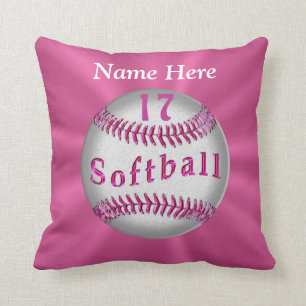 Rosa personalisierter Softball Pillows NAMEN und Kissen
