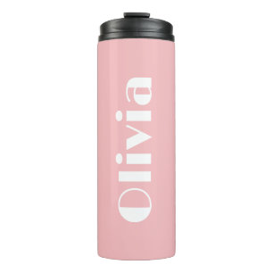 Rosa personalisierter Thermobecher mit Deckel Thermosbecher