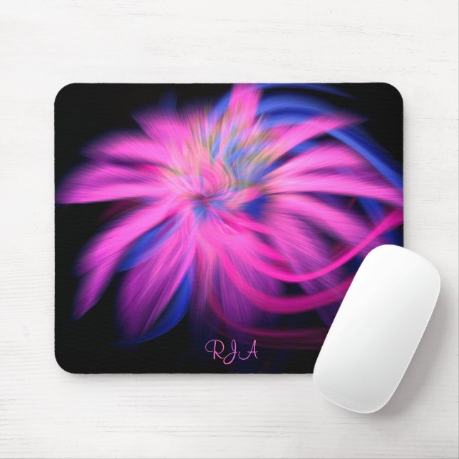 Rosa Personalisiertes Artisan-Fraktal Design Mousepad (Mit Mouse)