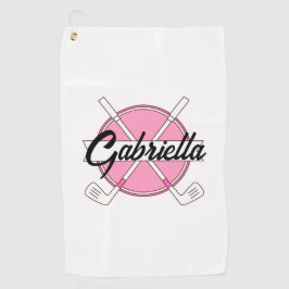 Rosa personalisiertes Golf-Monogramm Golfhandtuch