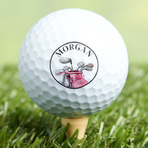 Rosa personalisiertes individuelles Monogramm Golfball