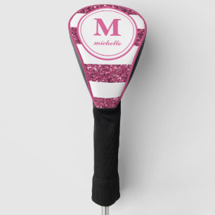 Rosa personalisiertes NAMENSmonogramm des Golfs   Golf Headcover