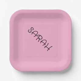 Rosa Personalisiertes Party Pappteller