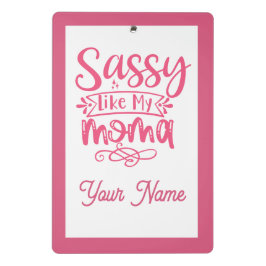 Rosa personalisiertes "Sassy Moma"  Mini Klemmbrett