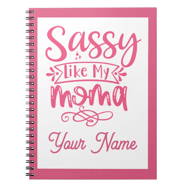 Rosa personalisiertes "Sassy Moma"  Notizblock (Vorderseite)