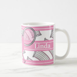 Rosa personifizieren Tennis Kaffeetasse