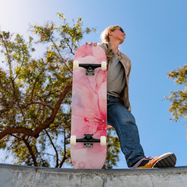 Rosa Petal Elegance Skateboard (Außenbereich 1)