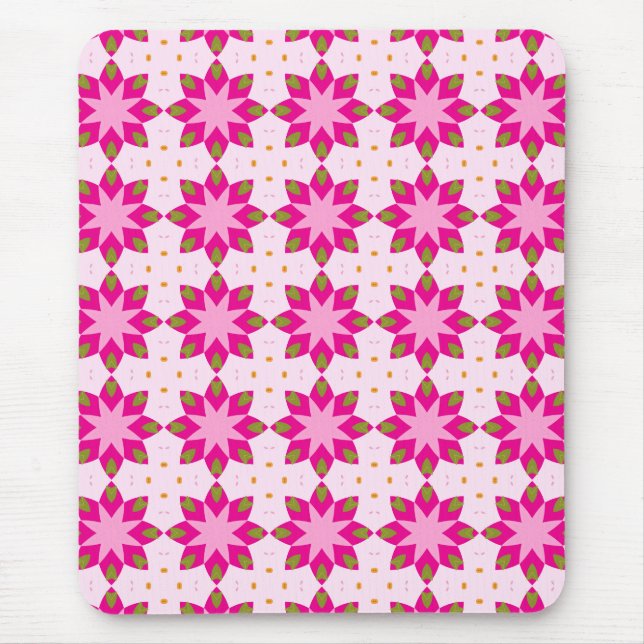 Rosa Petal-Mosaik-Muster Mousepad (Vorne)