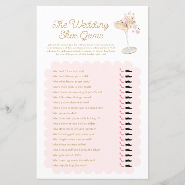 Rosa Petals und Prosecco Das Schuhspiel der Hochze (Vorderseite)