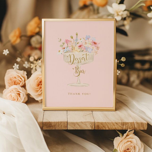 Rosa Petals und Prosecco Dusche Dessert Bar Sign Poster (Von Creator hochgeladen)