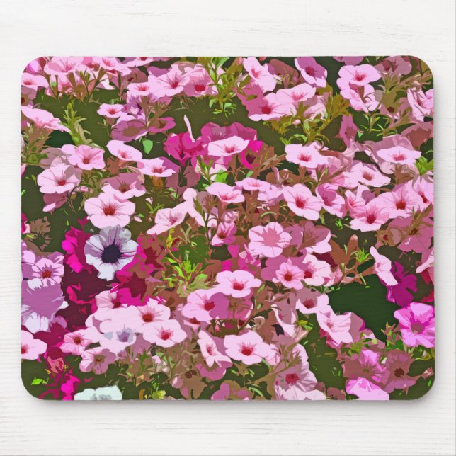 Rosa Petunia-Blume Mousepad (Vorne)