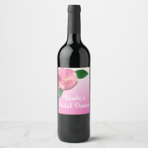 Rosa Petunien Elegante Brautparty-Weinlabels Weinetikett