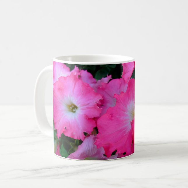 Rosa Petunien Kaffeetasse (Vorderseite Links)