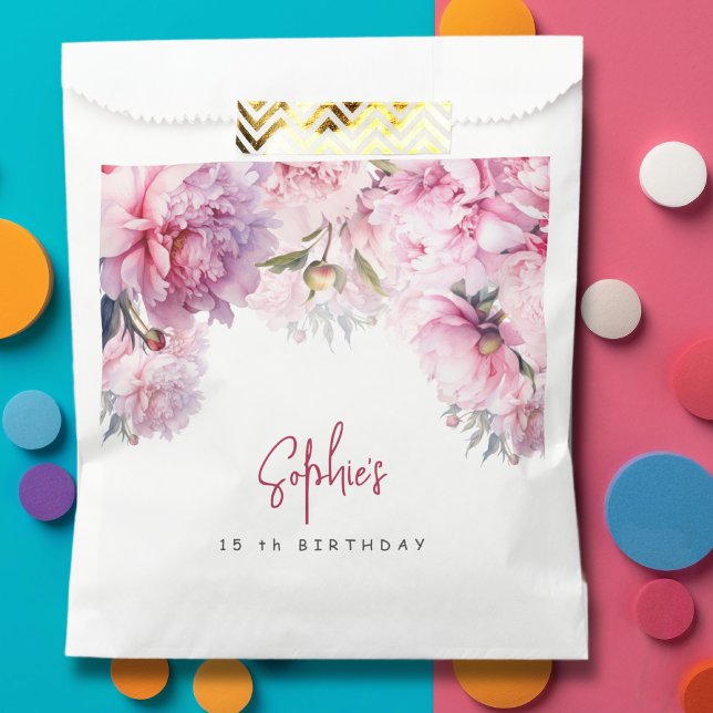 Rosa Pfannkuchen Geburtstagsparty Aquarell Geschenktütchen (Von Creator hochgeladen)