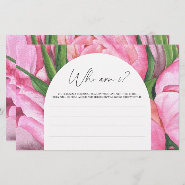 Rosa Pfennigfuchser - Wer bin ich Brautparty Briefpapier (Vorne/Hinten)