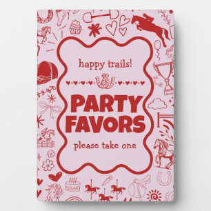 Rosa Pferdchen Pferderasse Geburtstagsparty Favori Fotoplatte