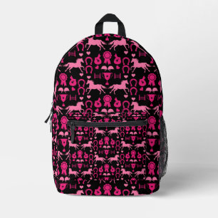 Rosa Pferdereiten Bedruckter Rucksack