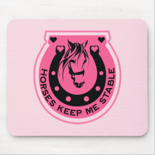 Rosa Pferderückenreiter Mousepad