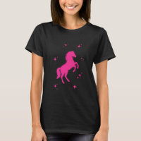 Rosa Pferdesilhouette mit Sternen Süßes Pony Gebur