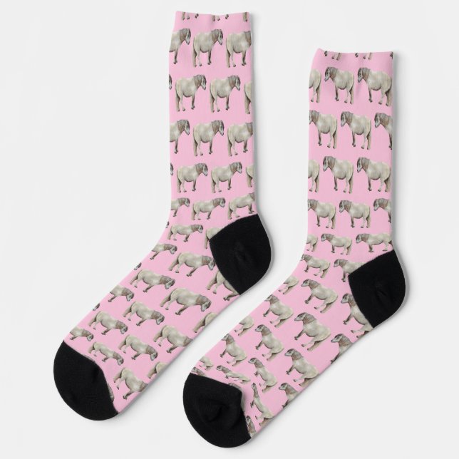 Rosa Pferdesocken Socken (Linkes Detail)