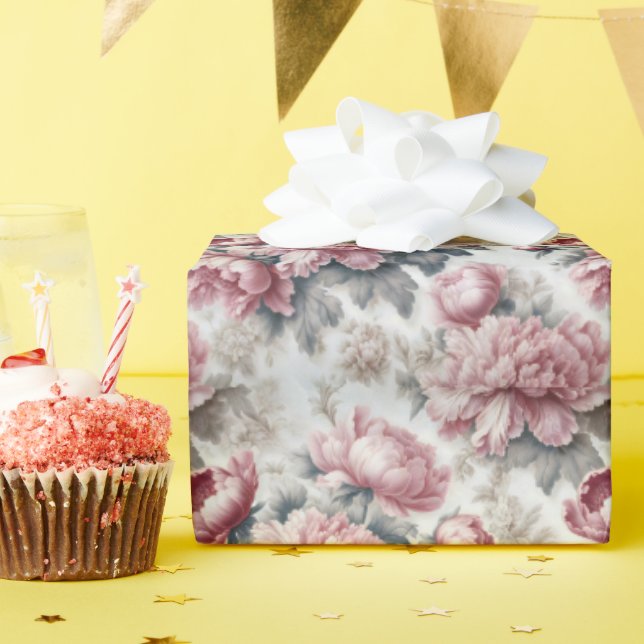 Rosa-Pfingsteine in Frankreich Geschenkpapier (Geburtstagsparty)