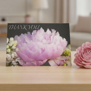Rosa Pfingstrose Dankeschön Floral Elegante Botani Dankeskarte