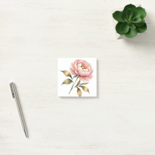 Rosa Pfingstrose Elegantes Aquarell-Notizbuch Post-it Klebezettel