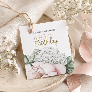 Rosa Pfingstrose Floral 30. Geburtstag Geschenkanhänger