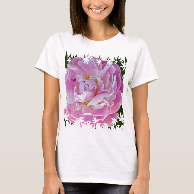 Rosa Pfingstrose T-Shirt (Vorderseite)