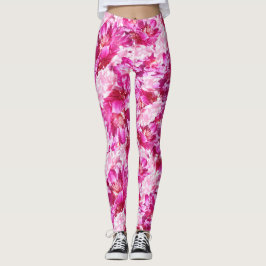 Rosa Pfingstrosen-abstrakte Yoga-mit Blumenhose Leggings