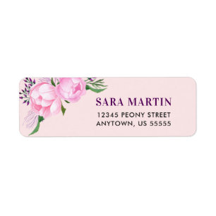 Rosa Pfingstrosen-Aquarell