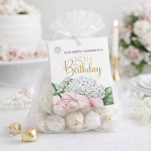 Rosa Pfingstrosen-Blumen zum 25. Geburtstag Geschenkanhänger
