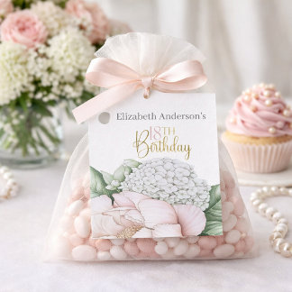 Rosa Pfingstrosen-Blüten 18. Geburtstag Geschenkanhänger
