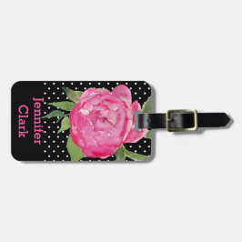 Rosa Pfingstrosen-Gewohnheits-Gepäckanhänger Gepäckanhänger