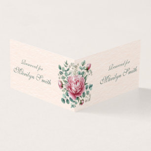 Rosa Pfingstrosen Hochzeit Namensplatzkarte