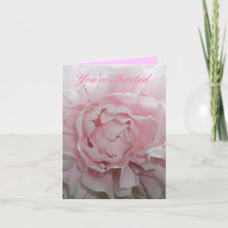 Rosa Pfingstrosen-Hochzeits-Einladungs-Schablone Einladung