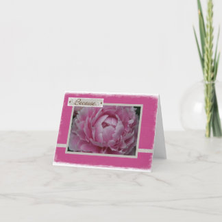 Rosa Pfingstrosen in der Blüte - gerade weil Karte