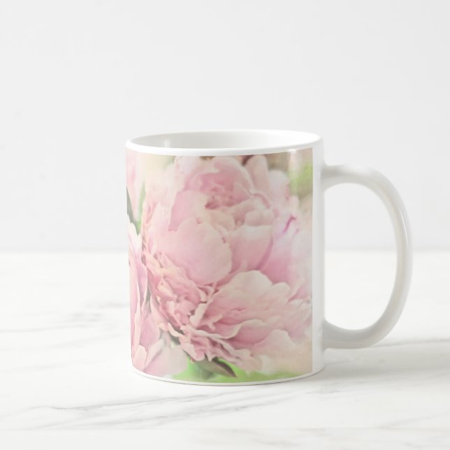 Rosa Pfingstrosen Kaffeetasse (Rechts)